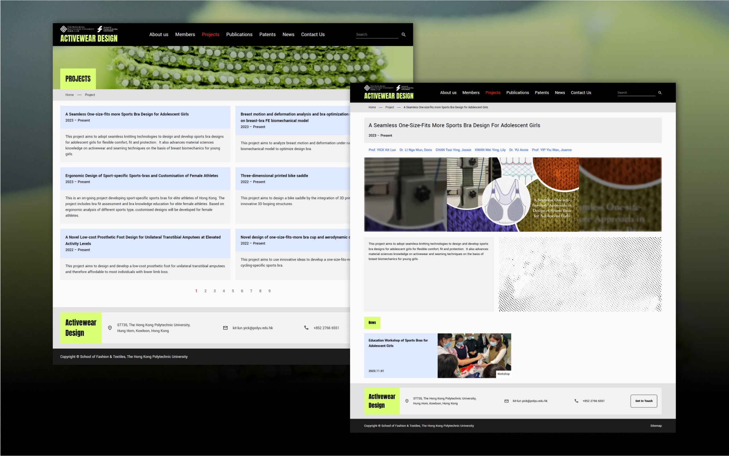 Activewear Design 項目列表展示圖